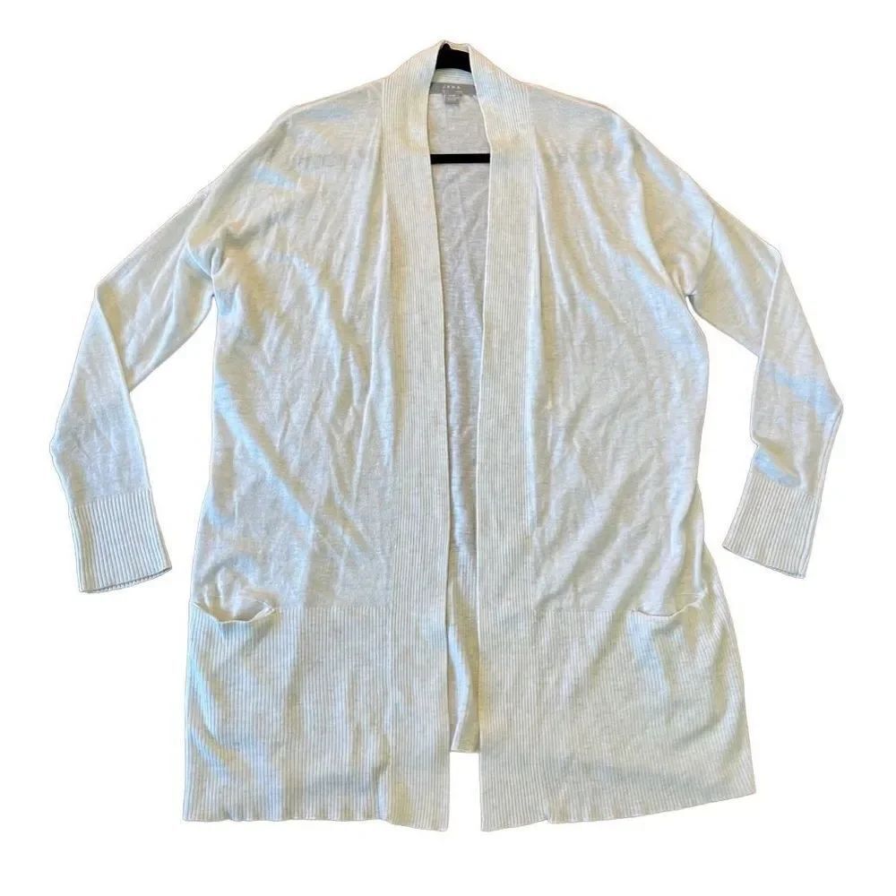 Jana ribbed oatmeal long open cardigan size m
